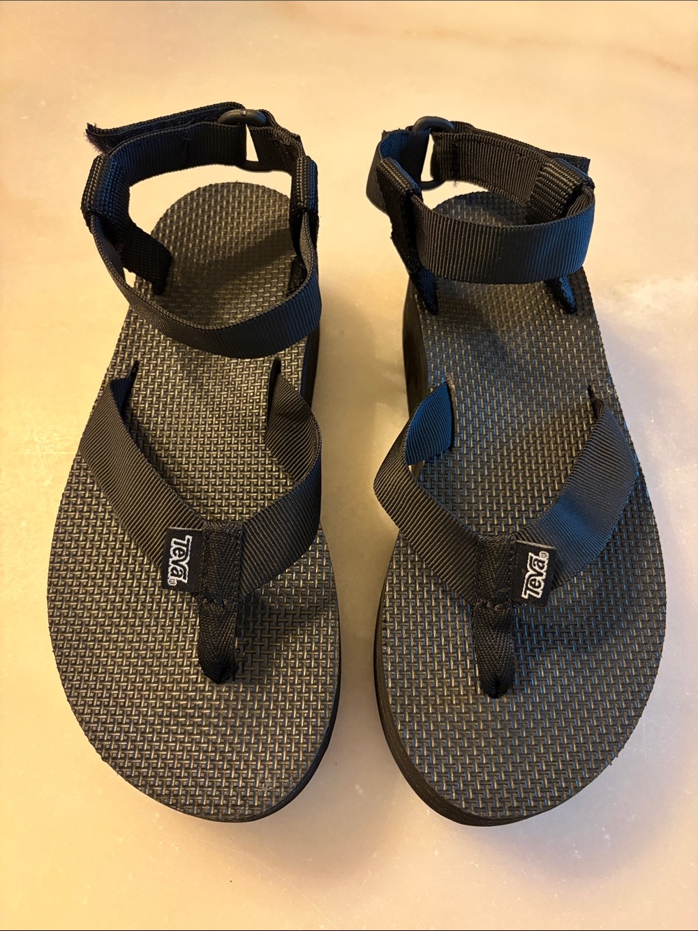 Like New Teva Black Women's Adjustable Strap Platform Sandals